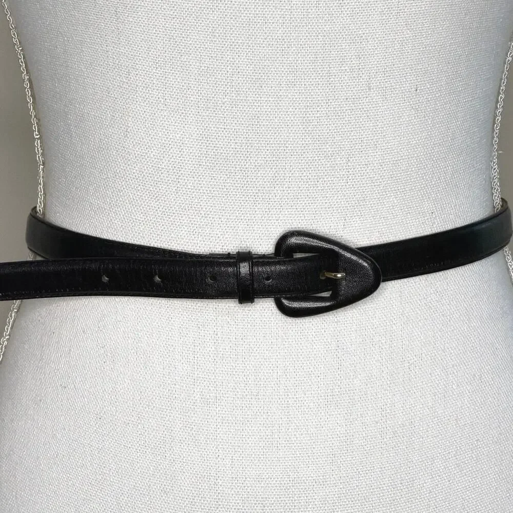 Vintage Liz Claiborne black leather belt size medium